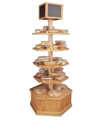Bakery Tower Display with 5 Shelves 36"L x 36"W x 78"H